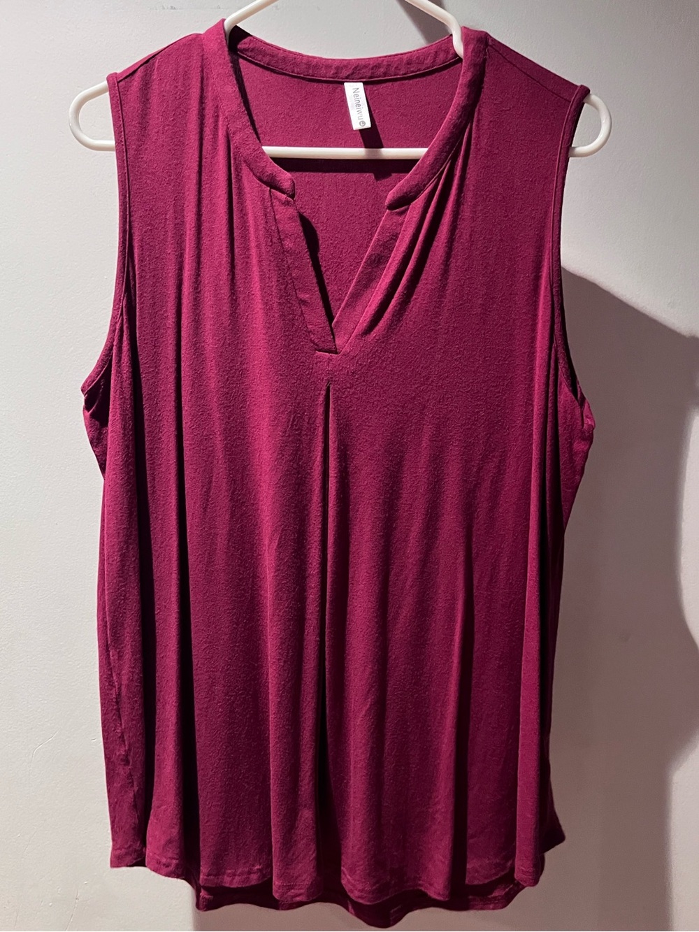Sleeveless V-Neck Women’s Top - Berry